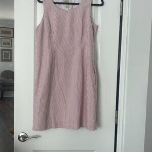 L.L Bean Seersucker Striped Cotton Dress: Size 8P